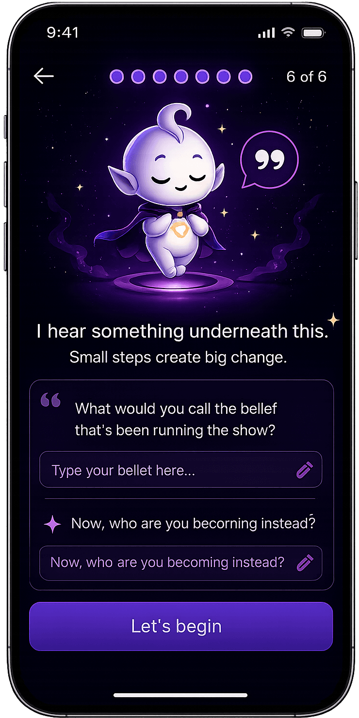 AetherMind morning check-in screen